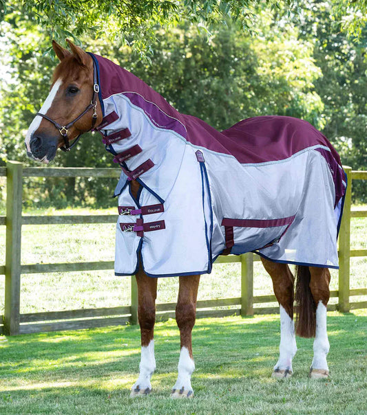 Premier Equine UK Buster Stay-Dry Super Lite Fly Rug with Surcingles - Wine