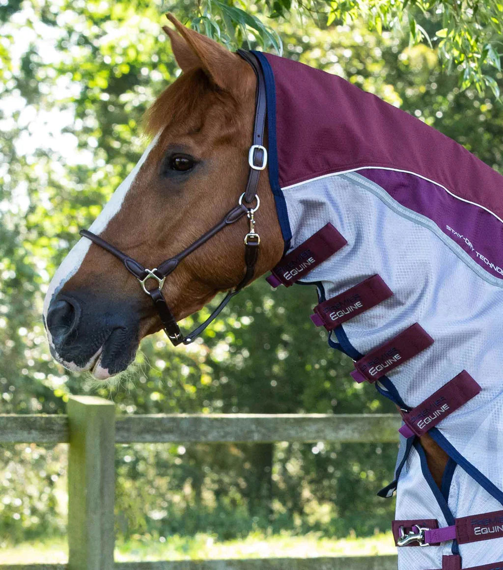 Premier Equine UK Buster Stay-Dry Super Lite Fly Rug with Surcingles - Wine