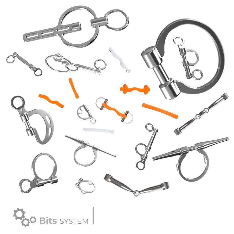 Winderen bit D-ring - Double Broken Mullen Mouth 135 mm (5.3") - White Edition - Slim