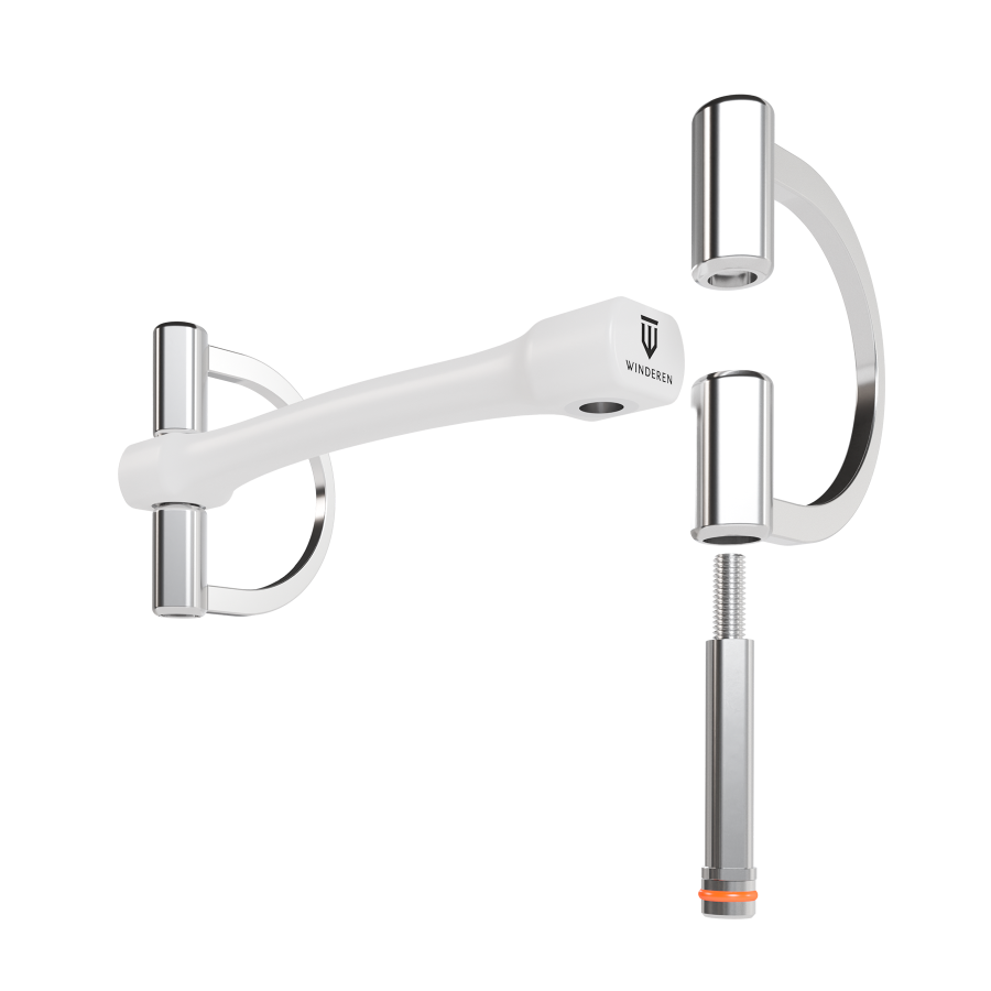 Winderen bit D-ring - Double Broken Mullen Mouth 135 mm (5.3") - White Edition - Slim