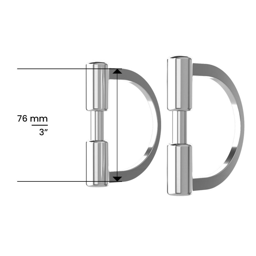Winderen bit D-ring - Double Broken Mullen Mouth 135 mm (5.3") - White Edition - Slim