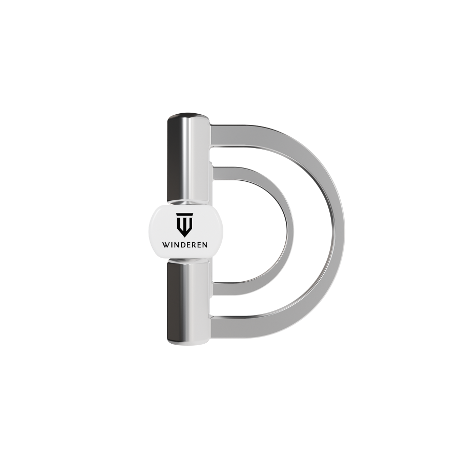 Winderen bit D-ring - Double Broken Mullen Mouth 135 mm (5.3") - White Edition - Slim