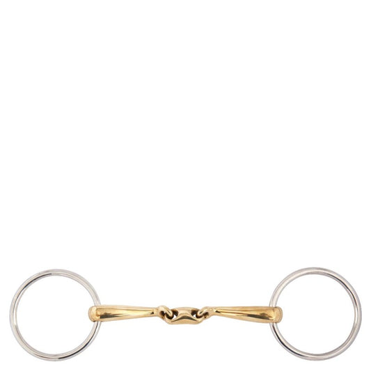 BR Double Jointed Loose Ring Snaffle Slightly Curved Soft Contact 14 mm Bit Thickness - 12.5cm/4.92” Mouthpiece