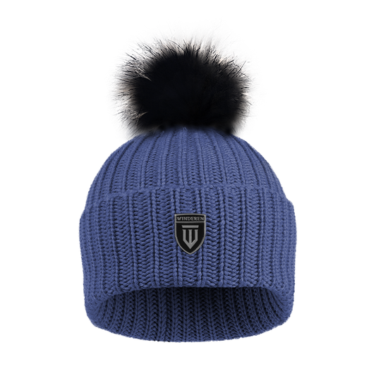 Winderen Winter Merino Hat - Azure Blue/Black