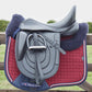 Premier Equine UK - Close Contact Merino Wool European Saddle Pad - Dressage Square Burgundy/Navy Wool - Full