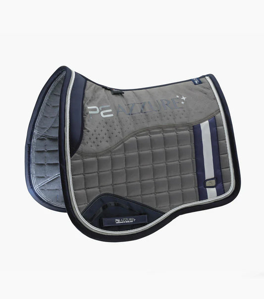 Premier Equine UK Saddle Pad Azzure Anti-Slip Satin Dressage Square Grey/Full