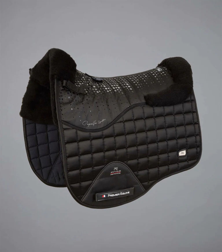 Premier Equine UK Capella Close Contact Merino Wool Dressage Square Black/Black Wool - Full