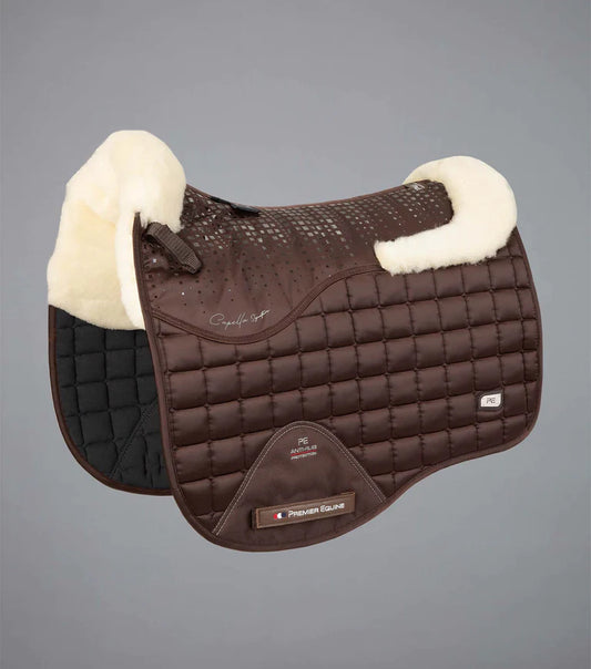 Premier Equine UK Capella Close Contact Merino Wool Dressage Square Brown/Natural Wool - Full