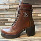 Kingsley Custom Footwear Sandra Biker Boot - Paxon Chestnut/Fino Brown - Euro 37 Sale!  Reg $549