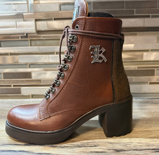 Kingsley Custom Footwear Sandra Biker Boot - Paxon Chestnut/Fino Brown - Euro 37 Sale!  Reg $549
