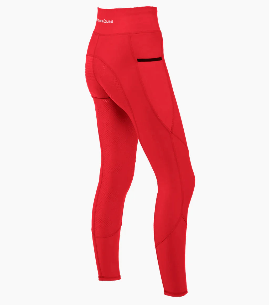 Premier Equine UK Alexa Ladies Riding Tights -Red - PE's top selling riding tight!!