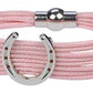 Horseshoe Cord Bracelet - Pink  **CLEARANCE **  Regular $26.00