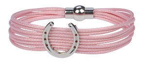 Horseshoe Cord Bracelet - Pink  **CLEARANCE **  Regular $26.00