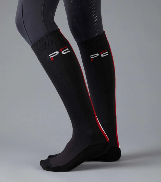 Premier Equine UK Sports Highlight Riding Socks (1 Pair) - Black