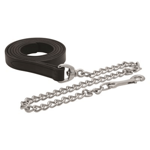 Perri's 1" Black Leather Lead w/Chrome 30" Chain