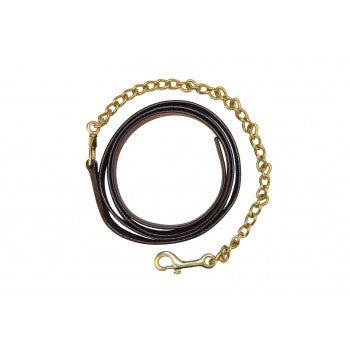 HDR ADVANTAGE LEATHER LEAD WITH SOLID BRASS CHAIN - Brown