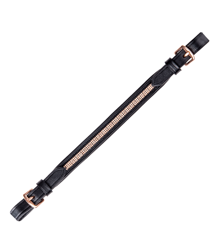 Waldhausen Bucking Strap/Saddle Carry Strap with Rose Gold Crystals - Black - Clearance - Reg $33