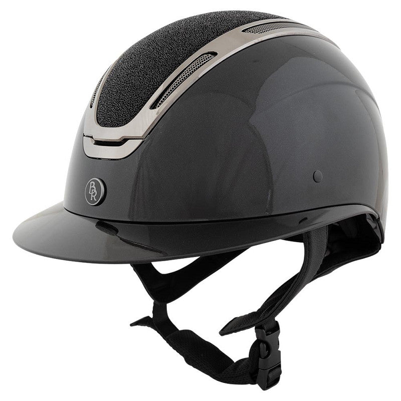 New - BR Riding Helmet Zeta Sparkling - Black/Gunmetal - 55/57 - Medium (Liner sold separately)