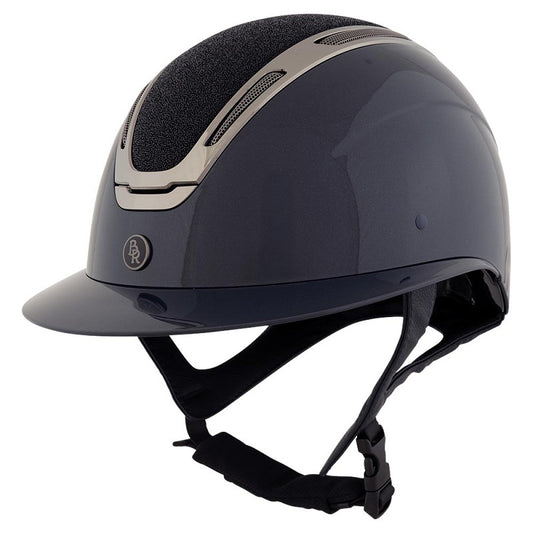 New - BR Riding Helmet Zeta Sparkling - Navy/Gunmetal - 55/57