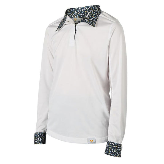 Shires Aubrion Equestrian Style Shirt - Ladies - WHITE/Dots Multi - XXL - **CLEARANCE**