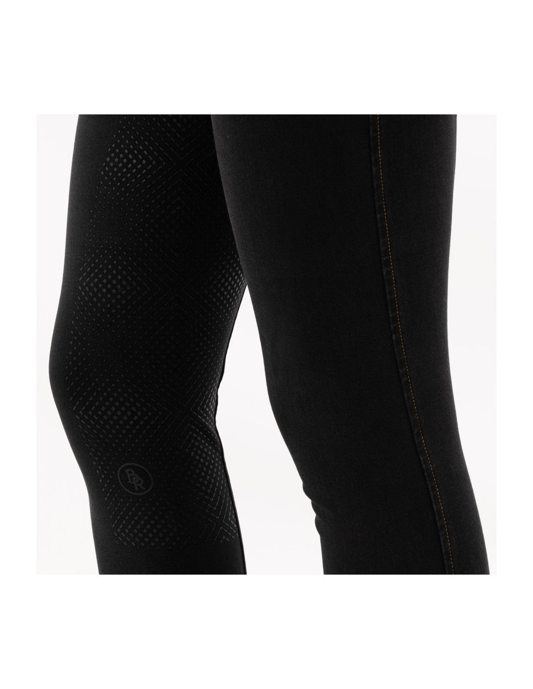 BR Ladies Riding  Tights -  Florence - Silicone Seat -Black Denim - Size 46 (Euro) 34 (US)