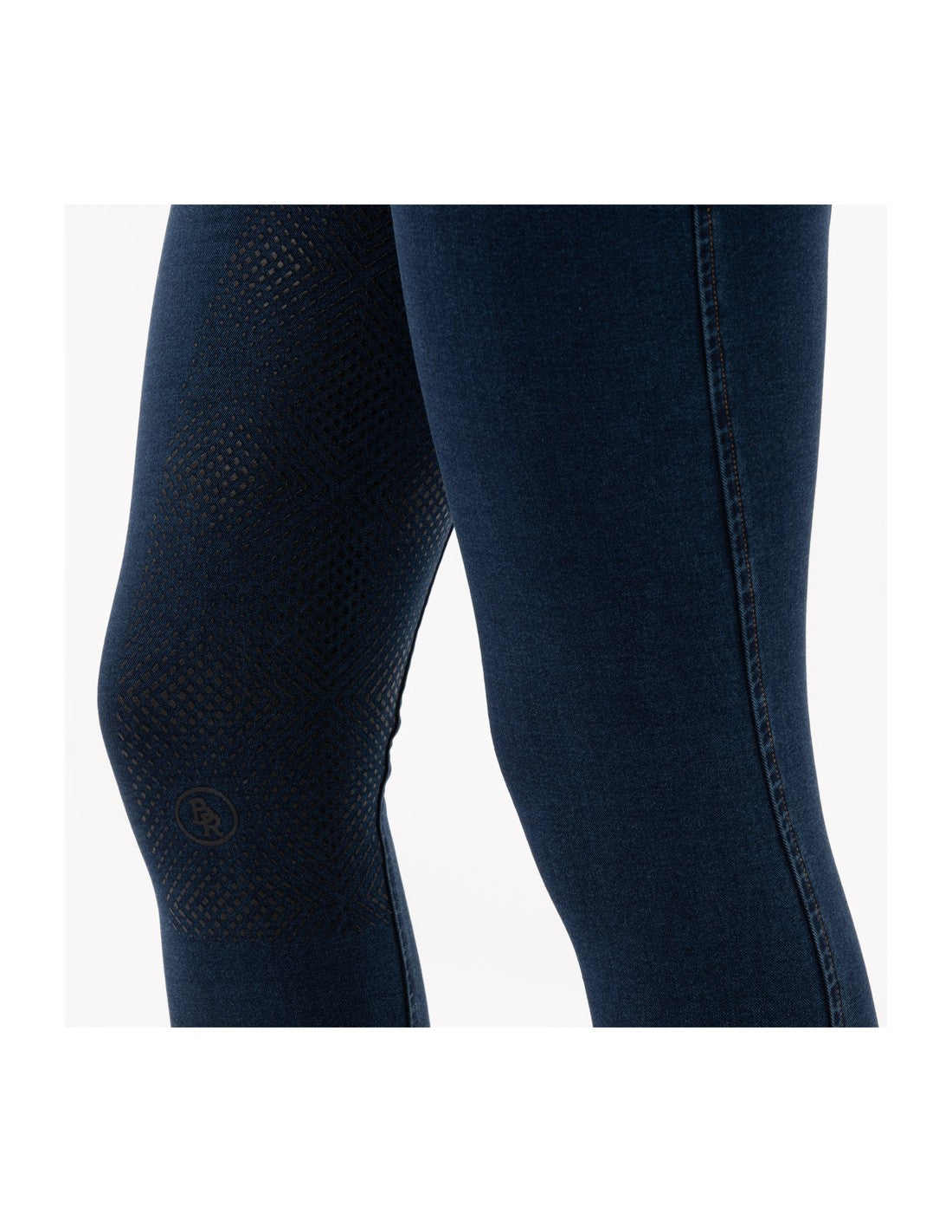 BR Ladies Riding Tights -  Florence - Silicone Seat - Blue Denim - Size 38 (Euro) 26 (US)