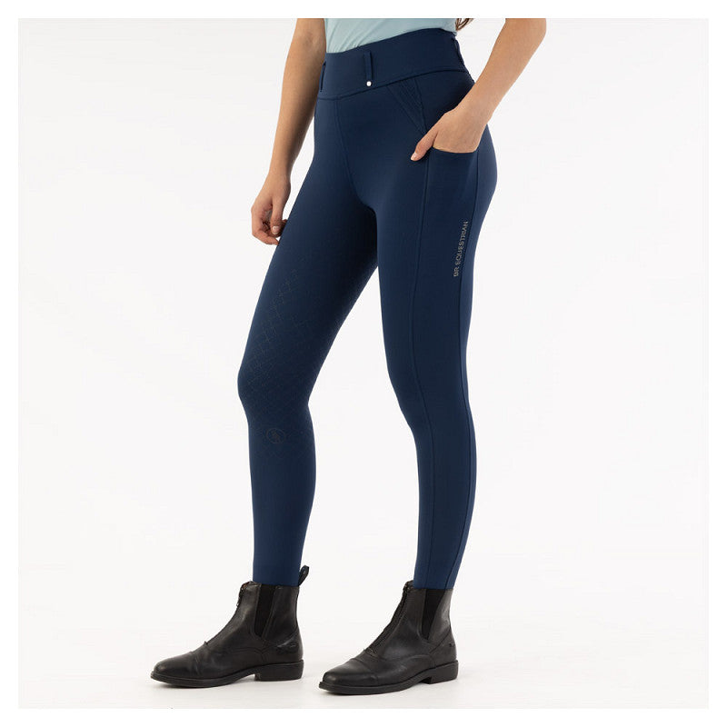 BR Ladies Riding Tights With Silicone Seat - Krista - Pageant Blue - Euro 38/US 26  **Limited Edition**