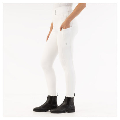 BR Ladies Riding Tights With Silicone Seat - Kelly - Lucent White  **Limited Edition**