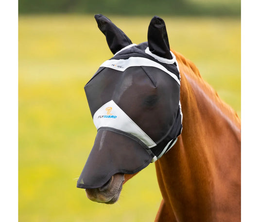 Shires FlyGuard Pro Fine Mesh Fly Mask with Ears & Nose Full