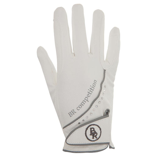 BR Riding Gloves - Torino with synthetic liner - White - Size 8.5