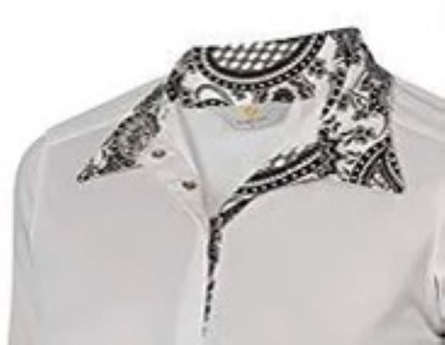 Shires Aubrion Equestrian Shirt Child - Clearance - Medium or Large - White/Paisley