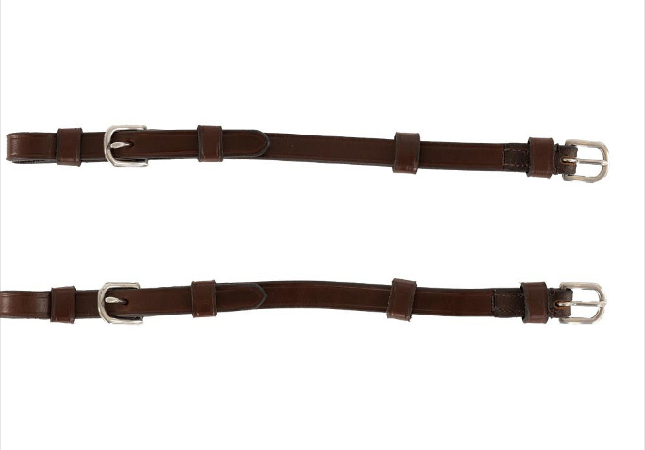 BR Cheekpieces - Round Buckle - Oak/Silver - Cob