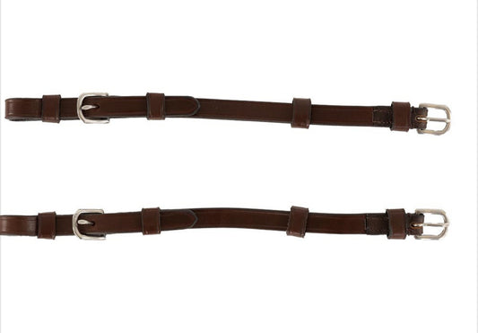 BR Cheekpieces - Round Buckle - Oak/Silver - Cob