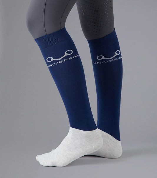 Premier Equine UK Adults Thin Stretch Riding Socks (2 Pairs) Navy