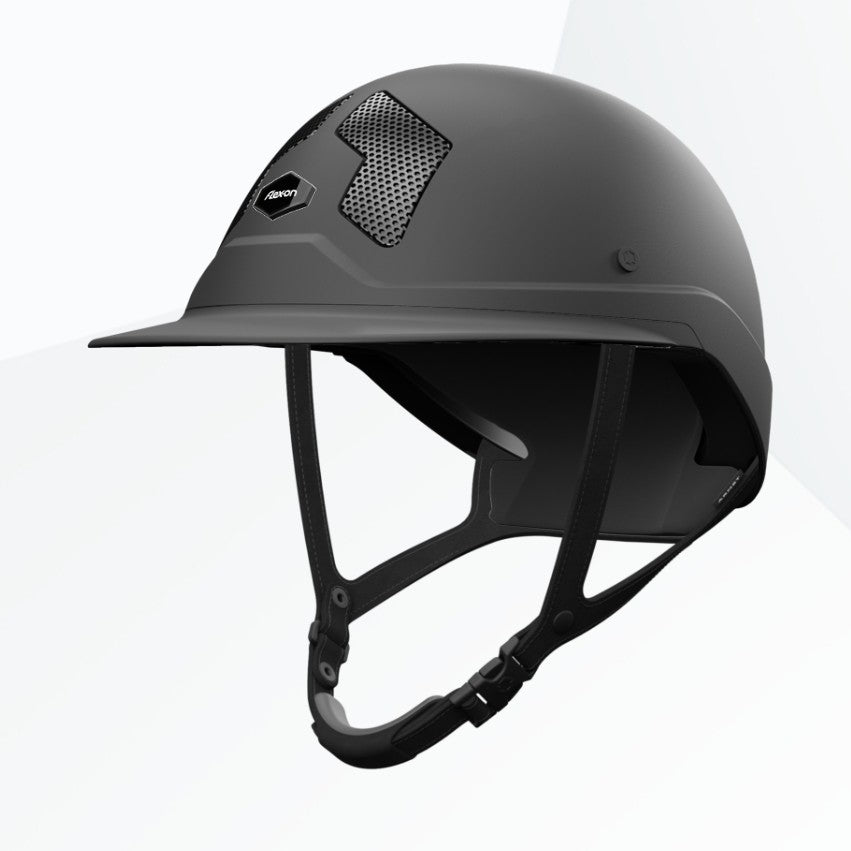 New - Flex-On Armet Dark Mixte Riding Helmet - Matte Black Medium (wide brim)