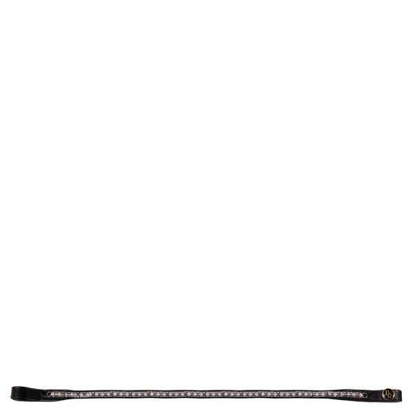 BR Browband Atlas Curved w/ Glass Crystals & Studs Black Full