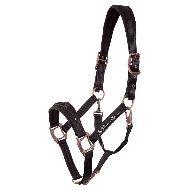 BR Equestrian Braided Grooming Halter Black Cob