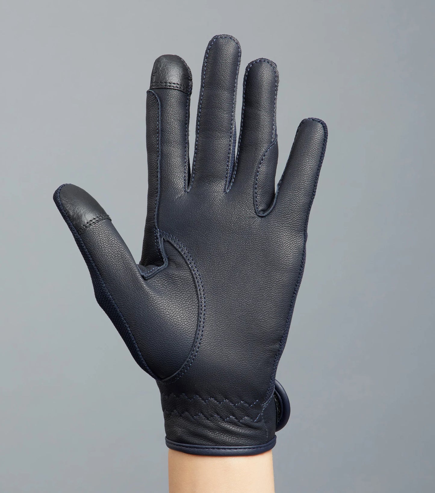 Premier Equine UK Bordoni Leather Mesh Riding Gloves - Navy