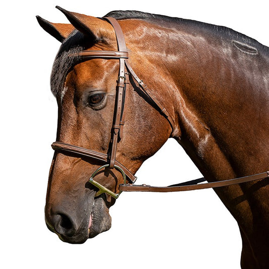 Flex Rider Fancy Stitched Raised Snaffle Bridle - Chocolate - Pony *CLEARANCE* Reg. $107