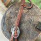 SK Equine - Ze Da Oro One-Ear Western Headstall - Brown laced trimming And Blingy Buckle