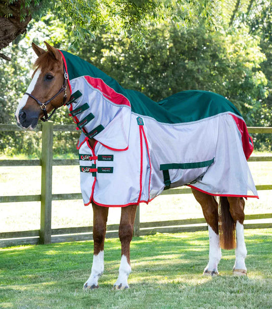 Premier Equine UK Buster Stay-Dry Super Lite Fly Rug with Surcingles - Green