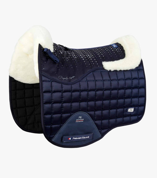 Premier Equine UK Capella Close Contact Merino Wool Dressage Square Navy/Natural Wool - Full