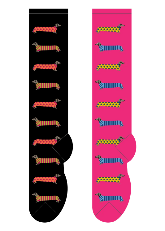 Foozys Knee High Socks - Dachshund in Sweaters *Sale Reg $8