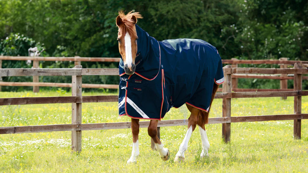 Premier Equine UK Buster 0g Turnout Rug with Classic Neck Cover - Navy