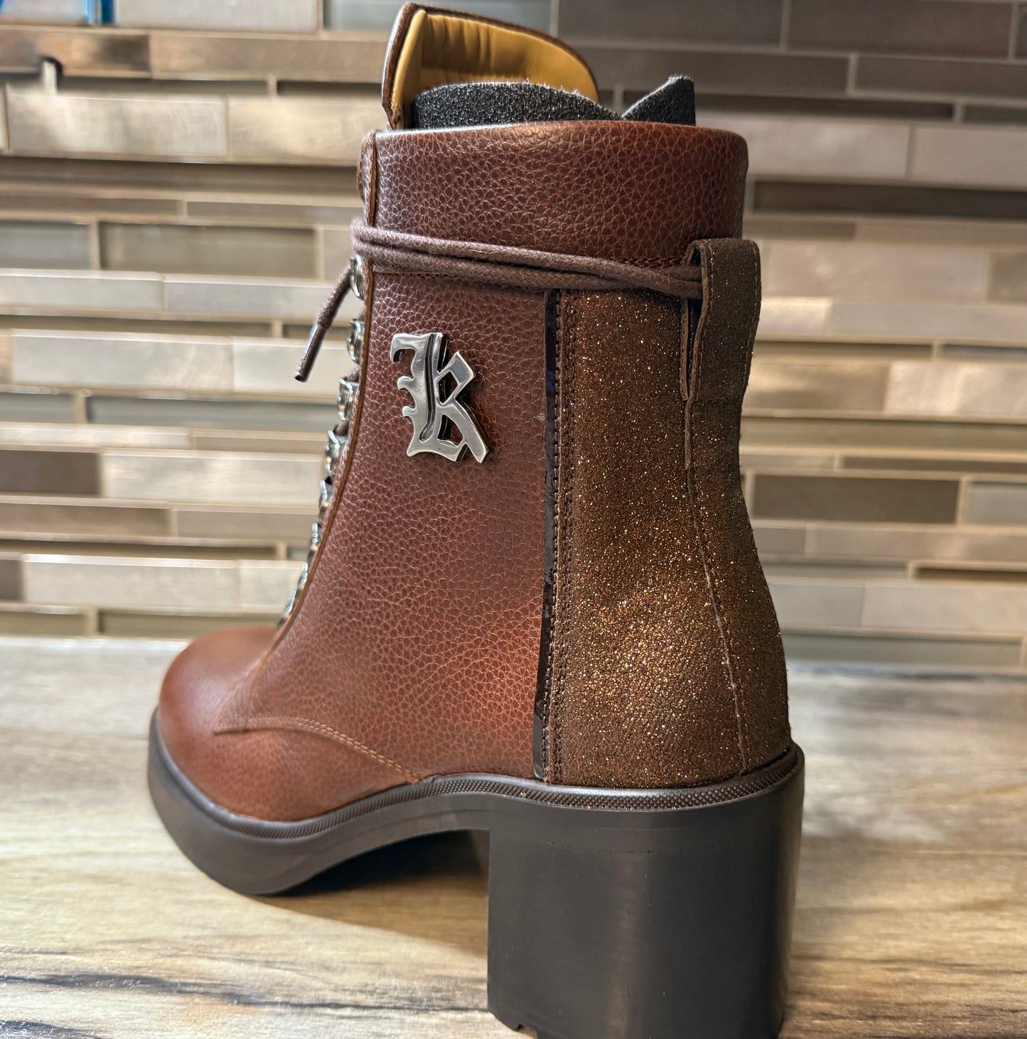 Kingsley Custom Footwear Sandra Biker Boot - Paxon Chestnut/Fino Brown - Euro 37 Sale!  Reg $549