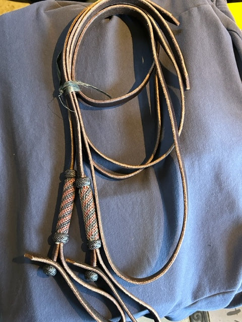 SK Equine Split Long Reins Fancy Braided Bit attachment.. 88"