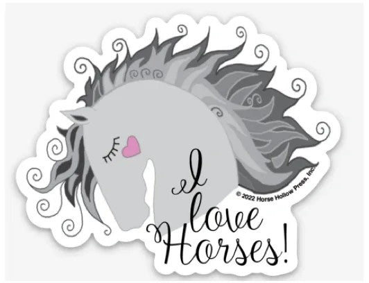 Die Cut Magnet - I Love Horses