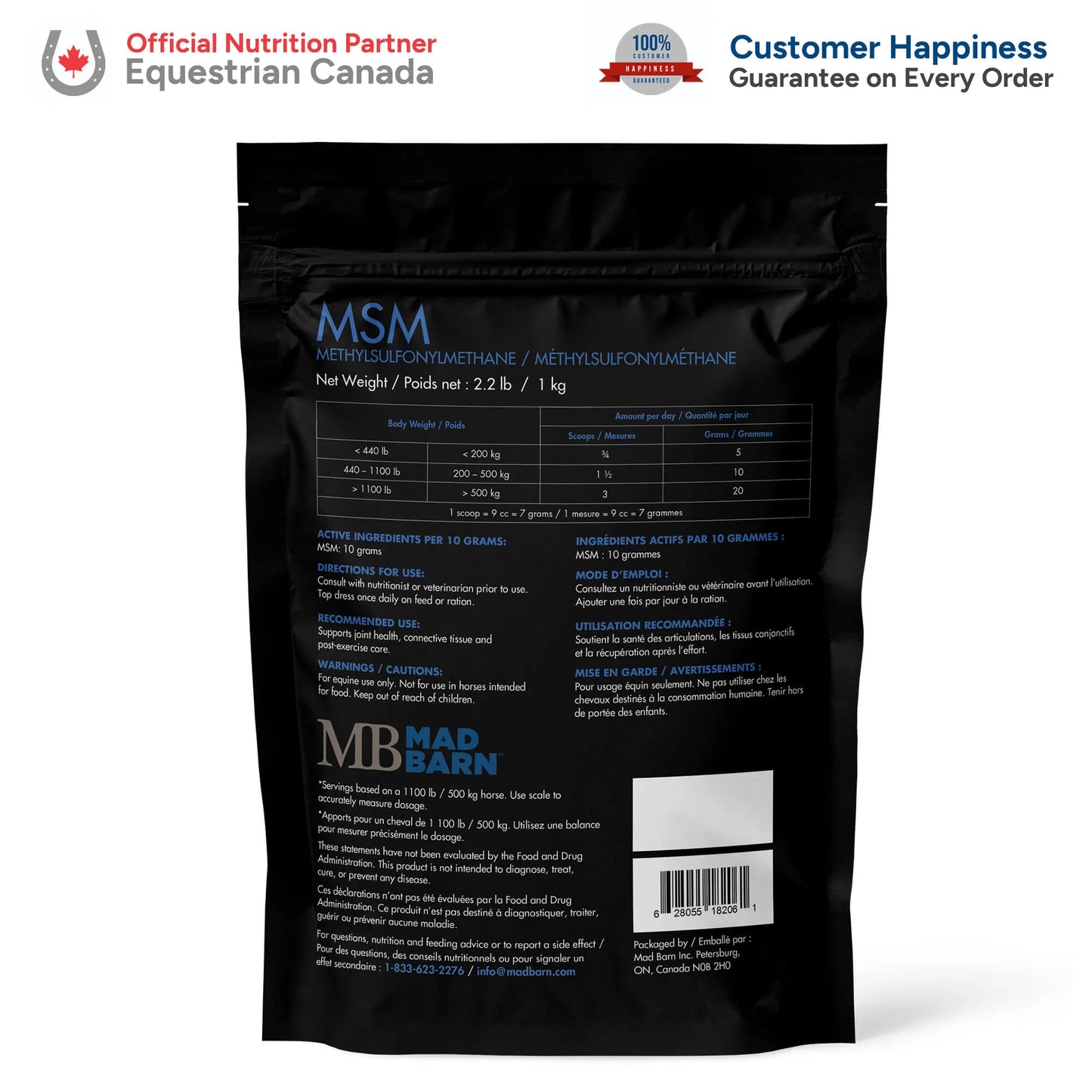 Mad Barn MSM 1kg (100 servings)