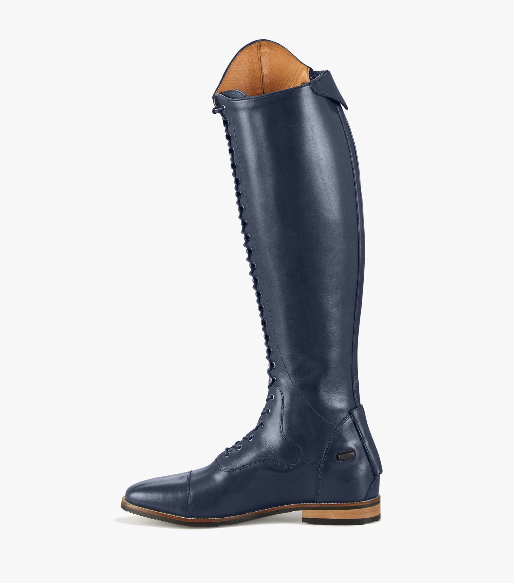 Navy blue leather riding cheap boots