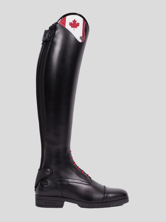 Kingsley Montreal Special Euro 39 A(49cm tall) XS(33.5cm calf) Black/Glitter Canada Flag Top - SALE!